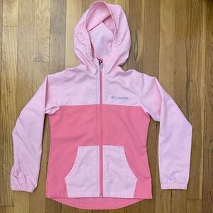 Columbia Hooded Pink Windbreaker Size small